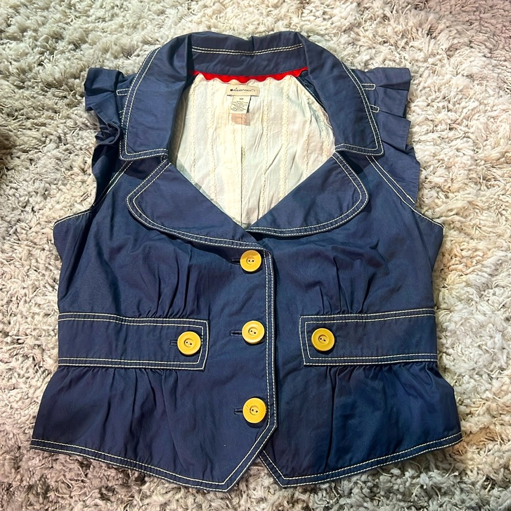Anthropologie Elevenses Size 10 Collared sleeveless peplum vest